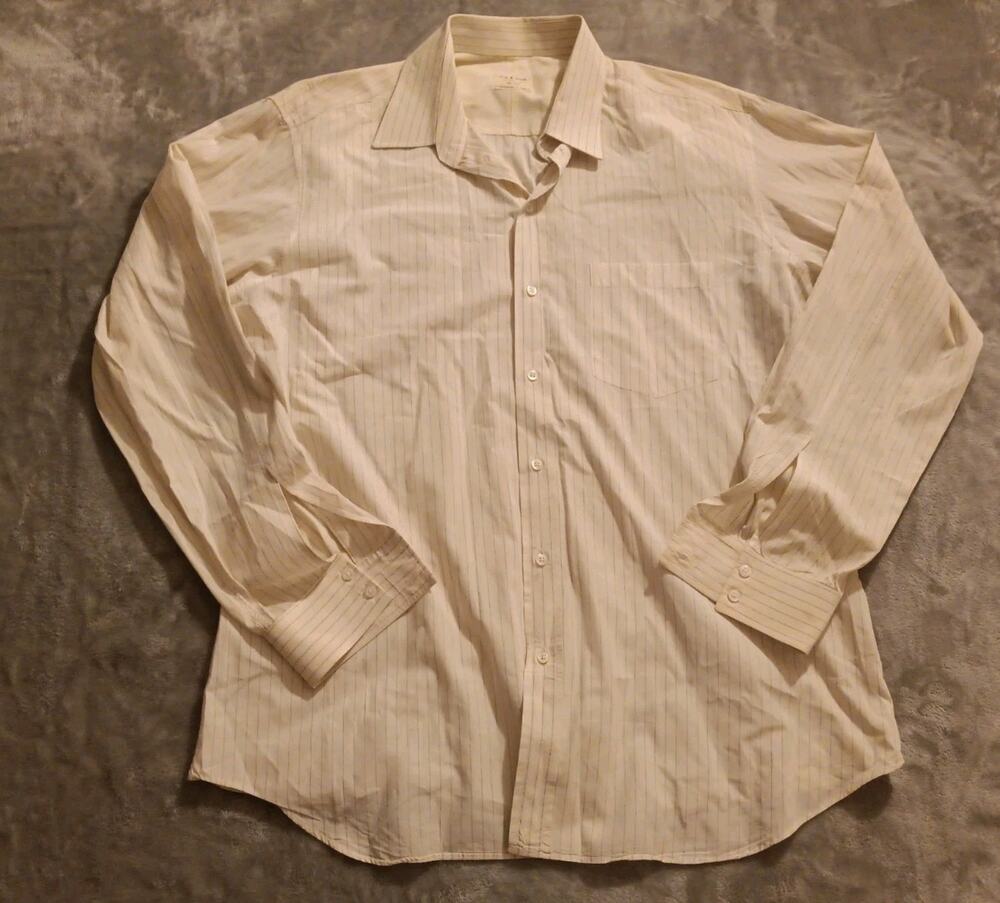 Rag And Bone Striped Button Up Long Sleeve Dress Shirt Mens 16 1/2 Handmade USA